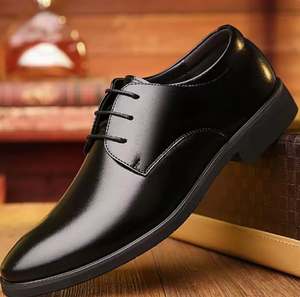 Zapatos Oxford de cuero negro para hombre, calzado formal de negocios con cordones, calzado de trabajo, primavera y otoño - Product Image 5