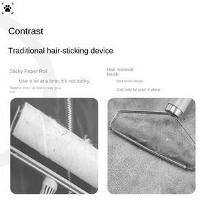 Spazzola a due vie ecologica e guanti per la rimozione dei peli degli artefatti appiccicosi per cani da gatto pettine elettrostatico per animali domestici in tessuto di cotone - Product Image 4