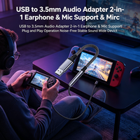 Câble de Carte Son Externe 2-en-1 pour Écouteurs et Microphone, Répartiteur Audio Tressé en Nylon pour PS4, Casques, Haut-parleurs, Jeux et Appels Vocaux