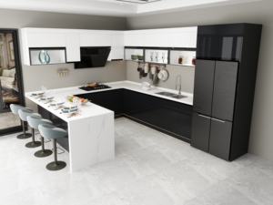 2022New armoires de cuisine en laque finie mate moderne conçoit des armoires de cuisine en laque blanche moderne de vente chaude fabriquées en chine - Product Image 5