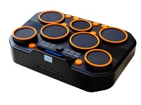 Pad de batterie électronique portable de table durable avec double haut-parleur MIDI, 6 pads, haut-parleur intégré, kit de batterie numérique de bureau rechargeable