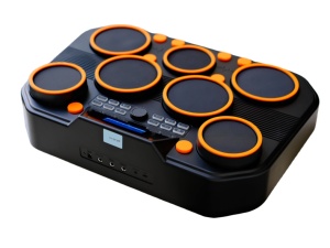 Pad de batterie électronique portable de table durable avec double haut-parleur MIDI, 6 pads, haut-parleur intégré, kit de batterie numérique de bureau rechargeable - Product Image 2