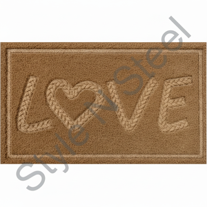 Ove-felpudo en relieve con caja rectangular para casa, Felpudo de color marrón para casa - Product Image 1