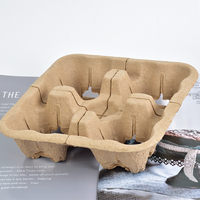 Support pour gobelets à café en pulpe moulée, livraison rapide, léger, étanche, plateau en pulpe thermoformée pour la livraison de nourriture