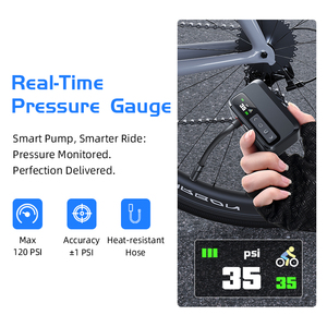 Gonfleur de pneus MINI sans balais Pompe à pneus de <span class=keywords><strong>vélo</strong></span> portable 120 PSI Pompe à air pour <span class=keywords><strong>vélo</strong></span> Gonflage super rapide 500mAh - Product Image 5