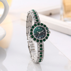Montre pour femme, simple, élégante, rétro, sertie de diamants, haut de gamme, petite montre à quartz - Product Image 2