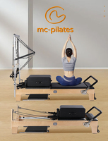 Máquinas de reformador de estudio de Pilates de alta calidad, entrenamiento de Yoga en casa, medio trapecio de madera de roble, reformador de Pilates con torre