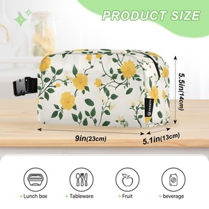 Custom Flowers Print Waterproof Small <b>Cooler</b> Tote Bag Portable Waterproof Lunch <b>Box</b> Bags for Kids Adult - Product Image 3