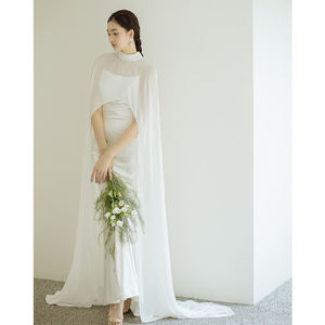 سعر تنافسي أبيض سوبر خرافية كبيرة طقم من قطعتين فستان زفاف صباح فساتين حفلات فساتين طويلة - Product Image 2