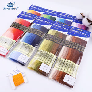 Fil à broder en coton égyptien DIY, lot de <span class=keywords><strong>8</strong></span>, point de croix avec motif teint, fil R couleur fixe, technique mercerisée, fait main - Product Image 6