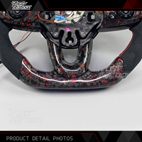 Volant chauffant sport rouge personnalisé en fibre de carbone forgée avec LED intelligentes pour Mini F54 F55 F56 F60 Cooper S JCW R50 2015-2026