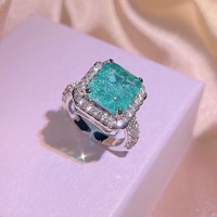 Parure de bijoux carrée pour femme, plaqué argent, laiton, zircon, collier, boucles d'oreilles, bague, étanche, luxe, usage quotidien, cadeau de fiançailles