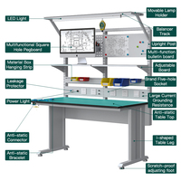 Table de travail en métal ESD robuste moderne, établi de garage avec banc à outils pour laboratoires, atelier, entrepôt