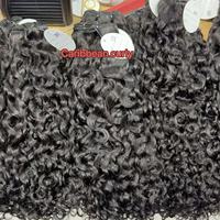 Harga Grosir Rambut Manusia Mentah 100% Tanpa Proses, Bundel Rambut Remy, Keriting Burma, Keriting India, Kutikula Tersusun Rapi, Ekstensi Rambut