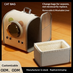 Taşınabilir Hafif PU Su Geçirmez Katlanabilir Yumuşak Kabuklu Çevre Dostu Yıkanabilir Küçük Köpekler ve Kediler için Nefes Alabilen Fileli Evcil Hayvan Taşıyıcısı - Product Image 5