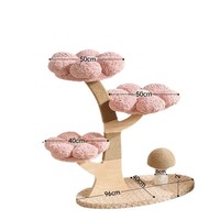 Arbre à chat compact en forme de cactus avec lit intégré, design grand format pour petits appartements, griffoir en sisal