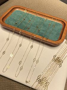 Mới Đến Thiết Kế Đơn Giản K Vàng Mỏng Vòng Cổ Rắn Dây Chuyền Vàng 18K Đồ Trang Sức 18Inches Pig Mũi Chuỗi Liên Kết Chuỗi - Product Image 3