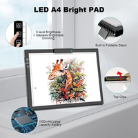 Almohadilla de luz Led ultrafina, tablero de dibujo A4 con batería, almohadilla de luz Led personalizada, juguetes para niños con Clip y soporte