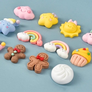 Mini abalorios de resina con reverso plano cabujón de dibujos animados adornos artesanales <span class=keywords><strong>crema</strong></span> pegamento sol Luna estrella Diy accesorios de resina Phonecase - Product Image 1