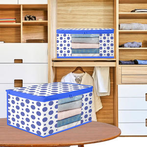 Blue Dot Print Elegant Saree Covers & Enveloppes Cadeaux idéaux pour les occasions spéciales Emballage élégant Transparent - Product Image 3