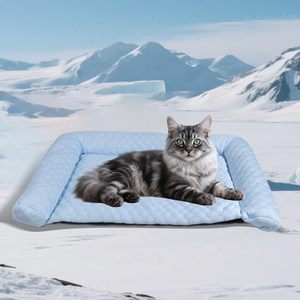 Tapis rafraîchissant portable épaissi pour petits chats/chatons, compatible avec les lits et les cages, pour usage intérieur - Product Image 1