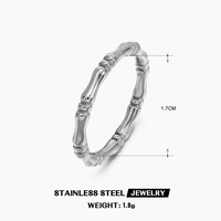 Anneau simple cercle en acier inoxydable personnalisé à la mode anneaux en bambou Ins Style mode tempérament bijoux de haute qualité