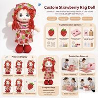 Poupée en tissu personnalisée sur le thème des fruits, mignonne poupée tressée pour fille avec robe et chapeau imprimés de fruits, jouet cadeau pour enfants, vente en gros