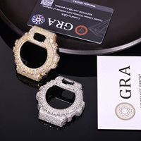 Lunette de montre de luxe entièrement pavée de moissanite pour DW-6900 Mod, certifiée GRA, style Hip Hop, pièces de rechange pour montre personnalisée