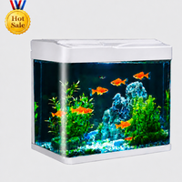 Petit aquarium rectangulaire en verre 5L, type fermé, écologique, pour poissons rouges, pour salon et bureau