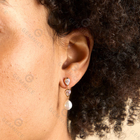 Gemnel bon prix charme haute qualité délicate personnalisée 925 argent Moissanite perle cristal goutte goujons boucle d'oreille