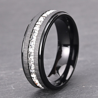 Ensemble de canaux pour hommes Bague en tungstène et diamant Brossé Full Diamond White CZ Channel Setting Anneaux de mariage en tungstène 8mm
