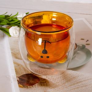 Tazza per orsetto trasparente ad alto borosilicato carina bicchieri di vetro a doppia parete resistenti al calore bicchieri - Product Image 3
