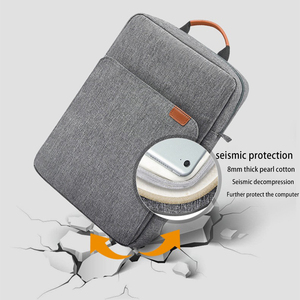 Housse à manches plates de <span class=keywords><strong>13</strong></span> <span class=keywords><strong>pouces</strong></span> pour hommes, vente en gros personnalisée, sac à bandoulière en polyester imperméable avec système de transport en bandoulière - Product Image 4