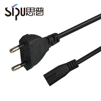 Câble d'extension électrique SIPU EU à 2 broches, connecteur IEC C7, gaine en PVC, niveau IP11, cordon d'alimentation de 1 m pour ordinateur