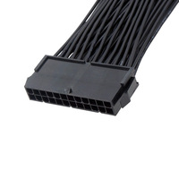 Kit de Cables de Extensión de Alimentación PSU ATX de 24 Pines Personalizado con Adaptador, Núcleo de Cobre e Iluminación RGB para Uso en Computadoras/Máquinas