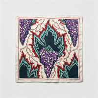 Foulard carré vintage à motif feuille de vigne, bandana rétro à motif géométrique de fruits, design personnalisé, vente en gros disponible