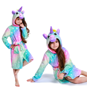 Accappatoio <span class=keywords><strong>con</strong></span> <span class=keywords><strong>Cappuccio</strong></span> in Peluche Animale Arcobaleno per Bambini <span class=keywords><strong>Pigiama</strong></span> Vestaglia - Product Image 3