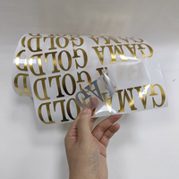 Etiqueta adhesiva transparente, etiqueta autoadhesiva con logotipo de la empresa, lámina dorada personalizada