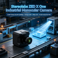Caméra monoculaire industrielle Stereolabs ZED X One 2,3MP Obturateur global 60fps Fisheye 204 Wide 110 Noir