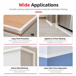 Nastro Adesivo Acrilico a Bassa Aderenza Personalizzabile Ginnva, <span class=keywords><strong>Carta</strong></span> Crespa, <span class=keywords><strong>per</strong></span> Decorazioni Domestiche, Separazione Precisa dei Colori, Non Lascia Residui - Product Image 3
