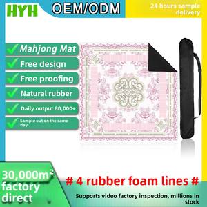 Nappe <span class=keywords><strong>de</strong></span> <span class=keywords><strong>poker</strong></span> et <span class=keywords><strong>de</strong></span> mahjong moderne, transfrontalière, européenne et américaine, à motif floral, silencieuse, grande, antidérapante, en caoutchouc, personnalisable - Product Image 3