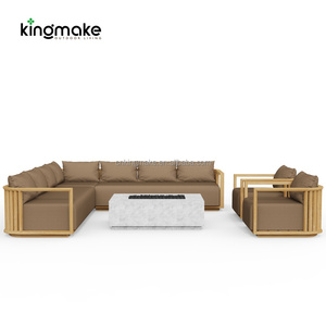 Ensemble <span class=keywords><strong>de</strong></span> meubles d'extérieur modernes imperméables, meubles <span class=keywords><strong>de</strong></span> patio en bois <span class=keywords><strong>haut</strong></span> <span class=keywords><strong>de</strong></span> <span class=keywords><strong>gamme</strong></span> avec coussins, canapé <span class=keywords><strong>de</strong></span> <span class=keywords><strong>jardin</strong></span> personnalisé pour hôtel - Product Image 6