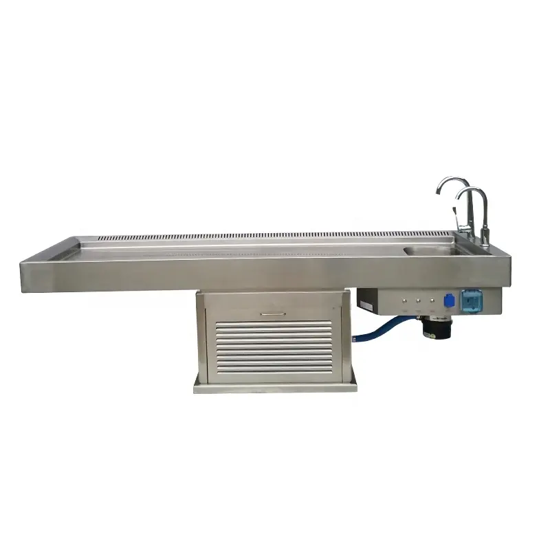 Stainless steel made autopsy table for postmortem examination  obduction bench for laboratory  hospital  animal research