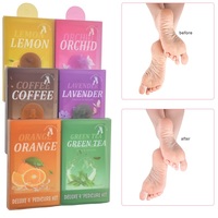 50 ensembles/boîte, kit de pédicure portable de luxe bio en 4 étapes avec boîte en plastique et aromathérapie parfumée pour usage en salon