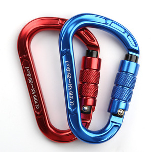 Al-Nasr Aluminum Alloy Carabiners 116x72mm D-Shape <b>Locking</b> For Climbing Outdoor Use - Product Image 2