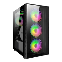 MEIJI Nouveau boîtier de jeu MATX avec ventilateurs ARGB avec fenêtre en verre trempé Boîtier PC de bureau Boîtier tour moyenne gabinete gamer