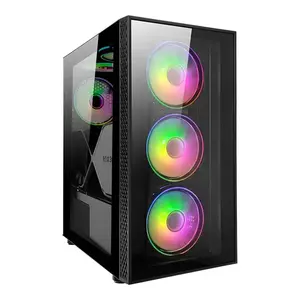 2023 MEIJI New ATX Computer Gaming Case ARGB OEM Chassis With Glass Window Desktop PC Cabinet Mid Tower Case