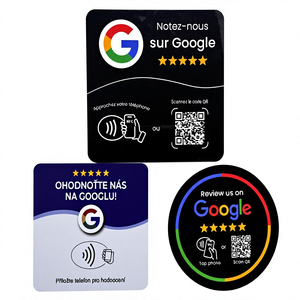 Etiqueta NFC de PVC para Mesa |   Etiquetas NFC Inteligentes para Menús de Mesa, Chip 213, Tarjeta de Pago con Reseñas de <span class=keywords><strong>Google</strong></span> para Restaurantes - Product Image 3
