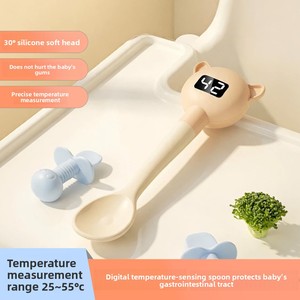 Bol <span class=keywords><strong>de</strong></span> vaisselle pour enfants NYK en silicone, motif ours <span class=keywords><strong>de</strong></span> dessin animé, une pièce, thermosensible, anti-chute, avec cuillère intégrée - Product Image 1