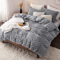 Couette duveteuse en velours et flanelle, housse de couette duveteuse, taille Queen, ensemble de literie, vente en gros